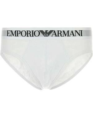 Emporio Armani Stretch Cotton Brief - White