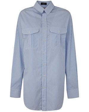 Wardrobe NYC Shirt Dress Mini - Blue