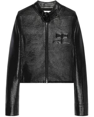 Courreges Courregès City Jacket With Embossed Logo - Black