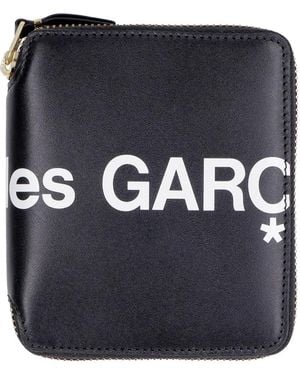 Comme des Garçons Wallet Huge Leather Zip Around Wallet - Blue
