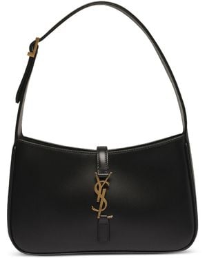 Saint Laurent Le 5 À 7 Leather Shoulder Bag - Black