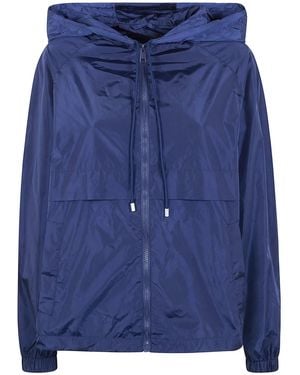 Semicouture Nylon K-Way Hooded Jacket - Blue