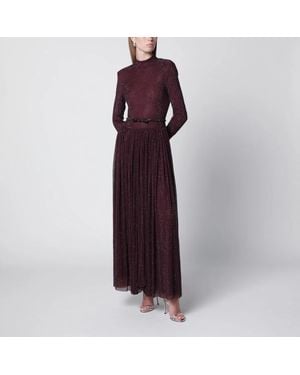 Self-Portrait Self Portrait Long Dress With Rhinestones - Purple