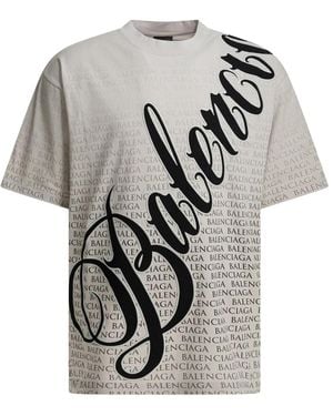 Balenciaga "Big B" Crew-Neck T-Shirt - Grey