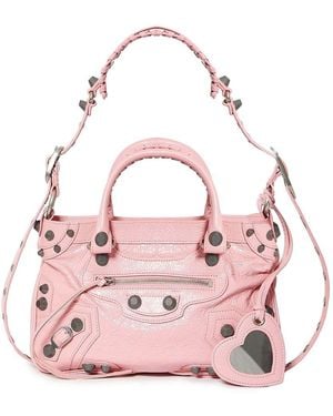Balenciaga Neo Cagole Leather Tote Bag - Pink
