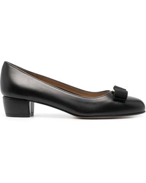 Ferragamo Leather Vara Pumps - Brown