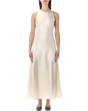 Loulou Iraka Silk Twill Dress - Natural