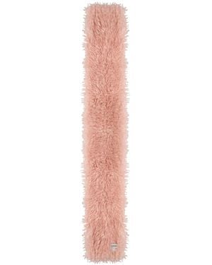 Ganni Scarf With Logo - Pink
