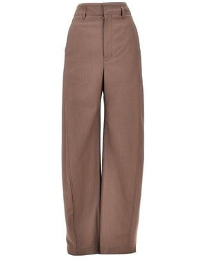 Lemaire Blend Tropical Wool Baggy Trousers - Brown