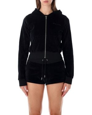 Sporty & Rich Sporty & Rich Hoodie Velour Crystal - Black