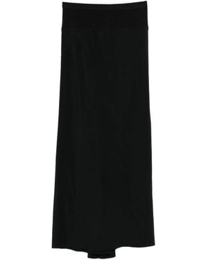 Rick Owens Cotton Blend Midi Skirt - Black