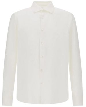 Herno Woven Flax Linen Shirt - White