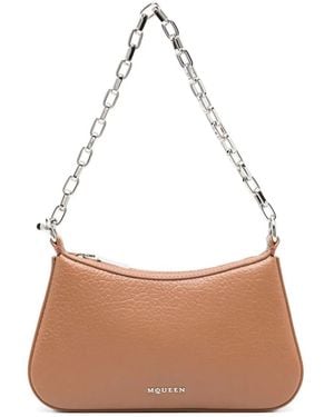 McQueen Grainy Lamb Leather Pouch - Brown