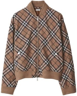 Burberry Wool Bomber-Style Jacket - Brown