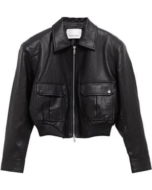 Frankie Shop Val Faux Leather Jacket - Black