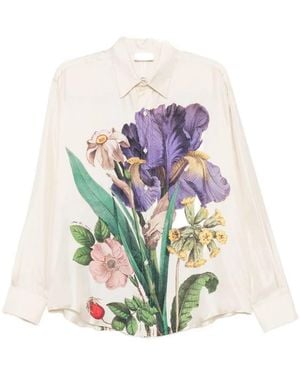 Pierre Louis Mascia Printed Silk Shirt - White