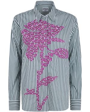 Essentiel Antwerp "Kdot" Embroidered Shirt - Blue