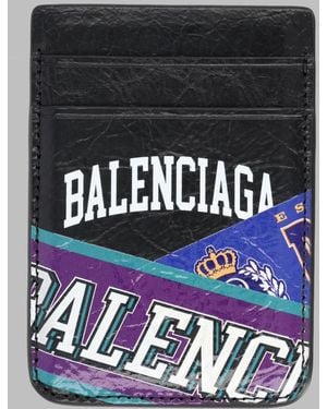 Balenciaga Magnetic Mini Card Case 9.5 Cm X 6.5 Cm X 0.5 Cm - Black