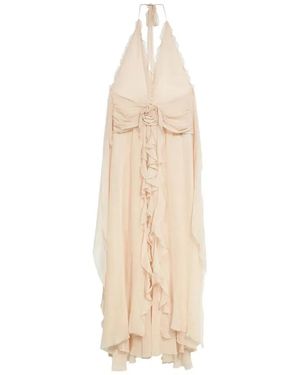 Blumarine Georgette Long Dress - White