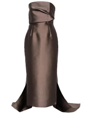 Solace London Kiki Midi Dress - Brown