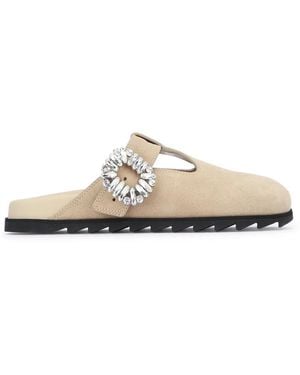 Roger Vivier Slidy Viv Closed T-Strap Mule - White