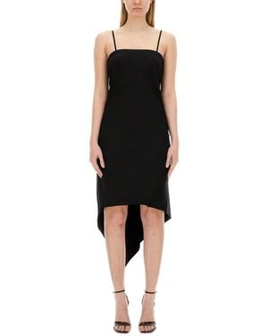 Helmut Lang Dress With Scarf Hem - Black