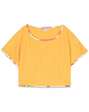 PUCCI Cropped T-Shirt - Yellow
