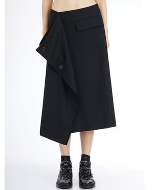 Comme des Garçons Long Wool Skirt - Black
