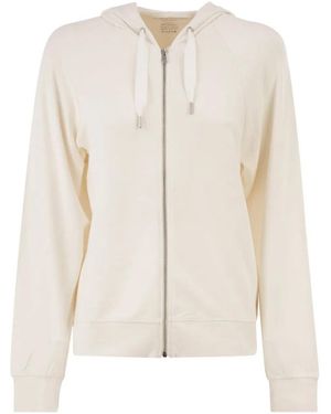 Majestic Hooded Zip-Up Sweatshirt - White