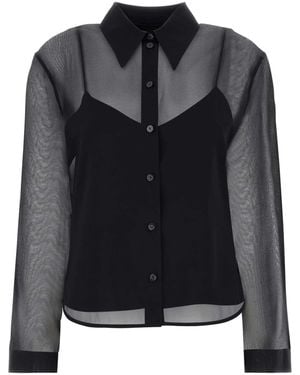 Gucci Stretch Silk Chiffon Shirt - Black