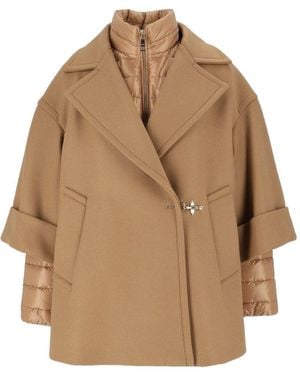 Fay Wool And Cashmere Cape - Natural