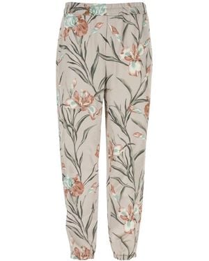 Saint Laurent Printed Satin Pant - Natural