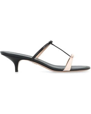 Ferragamo Mini Bow Leather Mules - Black