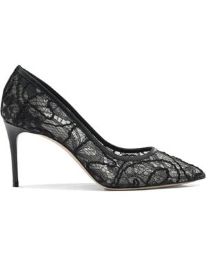 Casadei Leather Fabric Heeled Shoes - Black