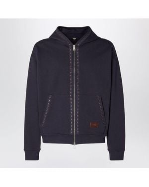 Fendi Cotton Zipup Hoodie - Blue