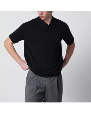 John Smedley Isis Cotton Polo Shirt - Black