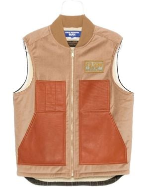 Junya Watanabe Leather Panels Vest - Orange
