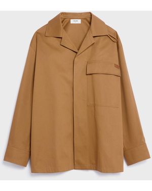 Celine Liberty Flap-Pocket Shirt - Brown