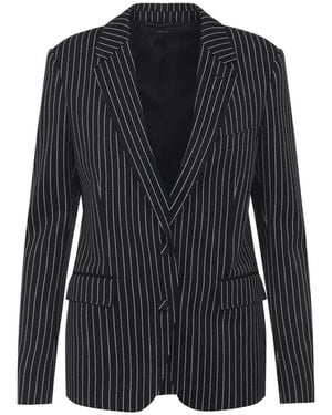 Tom Ford Striped Wool Barathea Jacket - Black