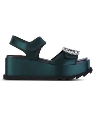 Roger Vivier Embellished Platform Sandals - Blue