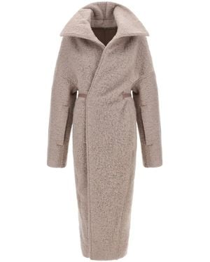 Rick Owens 'Dracucollar Belted' Coat - Natural
