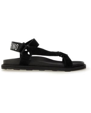 Moschino Sandal With Logo - Black