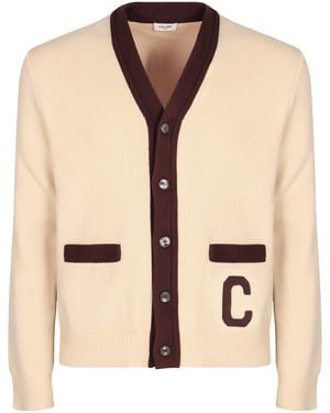 Celine Logo Detail Cotton Cardigan - Pink