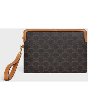 Celine Small Pouch With Strap - Natural