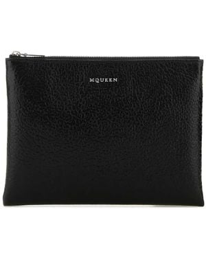 McQueen Cross-Bar Zip Pouch - Black