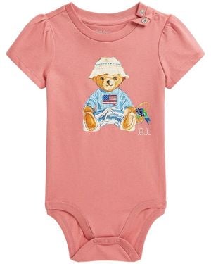 Polo Ralph Lauren Bodysuit With "Bear" Logo - Pink