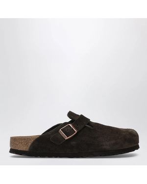 Birkenstock Suede Boston Clogs By - Black