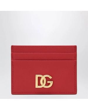 Dolce & Gabbana Dolce&Gabbana Leather Card Holder With Dg Logo - Red