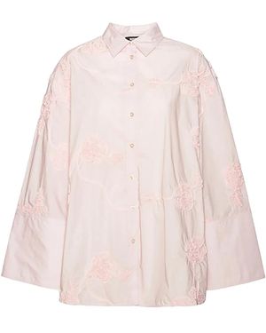 ROTATE BIRGER CHRISTENSEN Oversized Embroidered Shirt - Pink