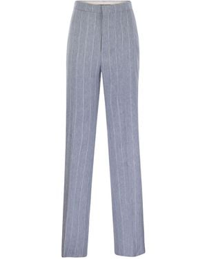 Tagliatore Pinstripe Pants - Blue